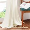 imageNICETOWN Thermal Insulated Velvet Curtains Ivory 96 Inch Length Heavy Duty Keep Warm Drapes Room Darkening Thermal Insulated Curtains for Patio Hall Villa Bedroom Window Treatment Set of 2Ivory White
