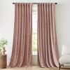 imageNICETOWN Thermal Insulated Velvet Curtains Ivory 96 Inch Length Heavy Duty Keep Warm Drapes Room Darkening Thermal Insulated Curtains for Patio Hall Villa Bedroom Window Treatment Set of 2Dusty Pink