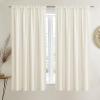 imageNICETOWN Thermal Insulated Velvet Curtains Ivory 96 Inch Length Heavy Duty Keep Warm Drapes Room Darkening Thermal Insulated Curtains for Patio Hall Villa Bedroom Window Treatment Set of 2Ivory White