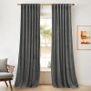 imageNICETOWN Thermal Insulated Velvet Curtains Ivory 96 Inch Length Heavy Duty Keep Warm Drapes Room Darkening Thermal Insulated Curtains for Patio Hall Villa Bedroom Window Treatment Set of 2Grey