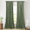 imageNICETOWN Thermal Insulated Velvet Curtains Ivory 96 Inch Length Heavy Duty Keep Warm Drapes Room Darkening Thermal Insulated Curtains for Patio Hall Villa Bedroom Window Treatment Set of 2Sage Green