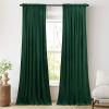 imageNICETOWN Thermal Insulated Velvet Curtains Ivory 96 Inch Length Heavy Duty Keep Warm Drapes Room Darkening Thermal Insulated Curtains for Patio Hall Villa Bedroom Window Treatment Set of 2Dark Green