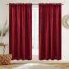 imageNICETOWN Thermal Insulated Velvet Curtains Ivory 96 Inch Length Heavy Duty Keep Warm Drapes Room Darkening Thermal Insulated Curtains for Patio Hall Villa Bedroom Window Treatment Set of 2Red