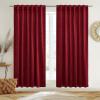 imageNICETOWN Thermal Insulated Velvet Curtains Ivory 96 Inch Length Heavy Duty Keep Warm Drapes Room Darkening Thermal Insulated Curtains for Patio Hall Villa Bedroom Window Treatment Set of 2Red