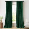imageNICETOWN Thermal Insulated Velvet Curtains Ivory 96 Inch Length Heavy Duty Keep Warm Drapes Room Darkening Thermal Insulated Curtains for Patio Hall Villa Bedroom Window Treatment Set of 2Dark Green