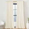 imageNICETOWN Thermal Insulated Velvet Curtains Ivory 96 Inch Length Heavy Duty Keep Warm Drapes Room Darkening Thermal Insulated Curtains for Patio Hall Villa Bedroom Window Treatment Set of 2Ivory White
