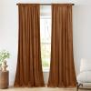 imageNICETOWN Thermal Insulated Velvet Curtains Ivory 96 Inch Length Heavy Duty Keep Warm Drapes Room Darkening Thermal Insulated Curtains for Patio Hall Villa Bedroom Window Treatment Set of 2Burnt Orange