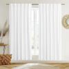imageNICETOWN Thermal Insulated Velvet Curtains Ivory 96 Inch Length Heavy Duty Keep Warm Drapes Room Darkening Thermal Insulated Curtains for Patio Hall Villa Bedroom Window Treatment Set of 2White