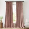 imageNICETOWN Thermal Insulated Velvet Curtains Ivory 96 Inch Length Heavy Duty Keep Warm Drapes Room Darkening Thermal Insulated Curtains for Patio Hall Villa Bedroom Window Treatment Set of 2Dusty Pink