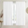 imageNICETOWN Thermal Insulated Velvet Curtains Ivory 96 Inch Length Heavy Duty Keep Warm Drapes Room Darkening Thermal Insulated Curtains for Patio Hall Villa Bedroom Window Treatment Set of 2White