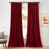 imageNICETOWN Thermal Insulated Velvet Curtains Ivory 96 Inch Length Heavy Duty Keep Warm Drapes Room Darkening Thermal Insulated Curtains for Patio Hall Villa Bedroom Window Treatment Set of 2Red