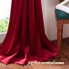 imageNICETOWN Thermal Insulated Velvet Curtains Ivory 96 Inch Length Heavy Duty Keep Warm Drapes Room Darkening Thermal Insulated Curtains for Patio Hall Villa Bedroom Window Treatment Set of 2Red