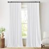 imageNICETOWN Thermal Insulated Velvet Curtains Ivory 96 Inch Length Heavy Duty Keep Warm Drapes Room Darkening Thermal Insulated Curtains for Patio Hall Villa Bedroom Window Treatment Set of 2White