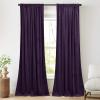 imageNICETOWN Thermal Insulated Velvet Curtains Ivory 96 Inch Length Heavy Duty Keep Warm Drapes Room Darkening Thermal Insulated Curtains for Patio Hall Villa Bedroom Window Treatment Set of 2Purple