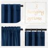 imageNICETOWN Thermal Insulated Velvet Curtains Ivory 96 Inch Length Heavy Duty Keep Warm Drapes Room Darkening Thermal Insulated Curtains for Patio Hall Villa Bedroom Window Treatment Set of 2Navy Blue