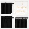 imageNICETOWN Thermal Insulated Velvet Curtains Ivory 96 Inch Length Heavy Duty Keep Warm Drapes Room Darkening Thermal Insulated Curtains for Patio Hall Villa Bedroom Window Treatment Set of 2Black