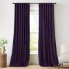 imageNICETOWN Thermal Insulated Velvet Curtains Ivory 96 Inch Length Heavy Duty Keep Warm Drapes Room Darkening Thermal Insulated Curtains for Patio Hall Villa Bedroom Window Treatment Set of 2Purple