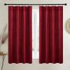 imageNICETOWN Thermal Insulated Velvet Curtains Ivory 96 Inch Length Heavy Duty Keep Warm Drapes Room Darkening Thermal Insulated Curtains for Patio Hall Villa Bedroom Window Treatment Set of 2Red