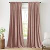 imageNICETOWN Thermal Insulated Velvet Curtains Ivory 96 Inch Length Heavy Duty Keep Warm Drapes Room Darkening Thermal Insulated Curtains for Patio Hall Villa Bedroom Window Treatment Set of 2Dusty Pink