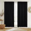 imageNICETOWN Thermal Insulated Velvet Curtains Ivory 96 Inch Length Heavy Duty Keep Warm Drapes Room Darkening Thermal Insulated Curtains for Patio Hall Villa Bedroom Window Treatment Set of 2Black