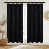 imageNICETOWN Thermal Insulated Velvet Curtains Ivory 96 Inch Length Heavy Duty Keep Warm Drapes Room Darkening Thermal Insulated Curtains for Patio Hall Villa Bedroom Window Treatment Set of 2Black