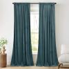 imageNICETOWN Thermal Insulated Velvet Curtains Ivory 96 Inch Length Heavy Duty Keep Warm Drapes Room Darkening Thermal Insulated Curtains for Patio Hall Villa Bedroom Window Treatment Set of 2Greyish Blue