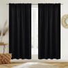 imageNICETOWN Thermal Insulated Velvet Curtains Ivory 96 Inch Length Heavy Duty Keep Warm Drapes Room Darkening Thermal Insulated Curtains for Patio Hall Villa Bedroom Window Treatment Set of 2Black