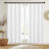 imageNICETOWN Thermal Insulated Velvet Curtains Ivory 96 Inch Length Heavy Duty Keep Warm Drapes Room Darkening Thermal Insulated Curtains for Patio Hall Villa Bedroom Window Treatment Set of 2White