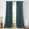 imageNICETOWN Thermal Insulated Velvet Curtains Ivory 96 Inch Length Heavy Duty Keep Warm Drapes Room Darkening Thermal Insulated Curtains for Patio Hall Villa Bedroom Window Treatment Set of 2Greyish Blue
