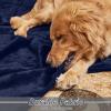 imageNICETOWN Waterproof Dog Blanket Bed Cover Sherpla Fleece Cozy Plush Bed Large Dog Blanket for Couch Sofa Floor Protecting Pet Day for Present 50quot W x 60quot L Light GreyNavy
