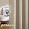imageNICETOWN White Linen Sheer Curtains and Drapes 84 inches Long Rod Pocket ampamp Back Tab semitransparent with Light Through Vertical Window Treatments for Sliding Glass Door ampamp Living Room 52quotW Set of 2Linen Taupe