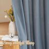 imageNICETOWN White Linen Sheer Curtains and Drapes 84 inches Long Rod Pocket ampamp Back Tab semitransparent with Light Through Vertical Window Treatments for Sliding Glass Door ampamp Living Room 52quotW Set of 2Linen Stone Blue