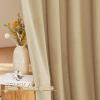 imageNICETOWN White Linen Sheer Curtains and Drapes 84 inches Long Rod Pocket ampamp Back Tab semitransparent with Light Through Vertical Window Treatments for Sliding Glass Door ampamp Living Room 52quotW Set of 2Linen Brown