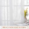 imageNICETOWN White Linen Sheer Curtains and Drapes 84 inches Long Rod Pocket ampamp Back Tab semitransparent with Light Through Vertical Window Treatments for Sliding Glass Door ampamp Living Room 52quotW Set of 2White