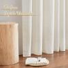 imageNICETOWN White Linen Sheer Curtains and Drapes 84 inches Long Rod Pocket ampamp Back Tab semitransparent with Light Through Vertical Window Treatments for Sliding Glass Door ampamp Living Room 52quotW Set of 2Linen
