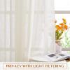 imageNICETOWN White Linen Sheer Curtains and Drapes 84 inches Long Rod Pocket ampamp Back Tab semitransparent with Light Through Vertical Window Treatments for Sliding Glass Door ampamp Living Room 52quotW Set of 2Natural