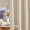 imageNICETOWN White Linen Sheer Curtains and Drapes 84 inches Long Rod Pocket ampamp Back Tab semitransparent with Light Through Vertical Window Treatments for Sliding Glass Door ampamp Living Room 52quotW Set of 2Linen Cream