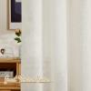 imageNICETOWN White Linen Sheer Curtains and Drapes 84 inches Long Rod Pocket ampamp Back Tab semitransparent with Light Through Vertical Window Treatments for Sliding Glass Door ampamp Living Room 52quotW Set of 2Linen