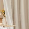 imageNICETOWN White Linen Sheer Curtains and Drapes 84 inches Long Rod Pocket ampamp Back Tab semitransparent with Light Through Vertical Window Treatments for Sliding Glass Door ampamp Living Room 52quotW Set of 2Linen Cream