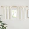 imageNICETOWN White Linen Sheer Curtains and Drapes 84 inches Long Rod Pocket ampamp Back Tab semitransparent with Light Through Vertical Window Treatments for Sliding Glass Door ampamp Living Room 52quotW Set of 2Linen