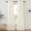imageNICETOWN White Linen Sheer Curtains and Drapes 84 inches Long Rod Pocket ampamp Back Tab semitransparent with Light Through Vertical Window Treatments for Sliding Glass Door ampamp Living Room 52quotW Set of 2Natural