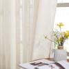 imageNICETOWN White Linen Sheer Curtains and Drapes 84 inches Long Rod Pocket ampamp Back Tab semitransparent with Light Through Vertical Window Treatments for Sliding Glass Door ampamp Living Room 52quotW Set of 2Beige