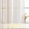 imageNICETOWN White Linen Sheer Curtains and Drapes 84 inches Long Rod Pocket ampamp Back Tab semitransparent with Light Through Vertical Window Treatments for Sliding Glass Door ampamp Living Room 52quotW Set of 2Beige