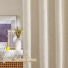 imageNICETOWN White Linen Sheer Curtains and Drapes 84 inches Long Rod Pocket ampamp Back Tab semitransparent with Light Through Vertical Window Treatments for Sliding Glass Door ampamp Living Room 52quotW Set of 2Linen Cream