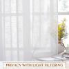 imageNICETOWN White Linen Sheer Curtains and Drapes 84 inches Long Rod Pocket ampamp Back Tab semitransparent with Light Through Vertical Window Treatments for Sliding Glass Door ampamp Living Room 52quotW Set of 2White