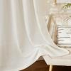 imageNICETOWN White Linen Sheer Curtains and Drapes 84 inches Long Rod Pocket ampamp Back Tab semitransparent with Light Through Vertical Window Treatments for Sliding Glass Door ampamp Living Room 52quotW Set of 2Linen