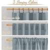 imageNICETOWN White Linen Sheer Curtains and Drapes 84 inches Long Rod Pocket ampamp Back Tab semitransparent with Light Through Vertical Window Treatments for Sliding Glass Door ampamp Living Room 52quotW Set of 2Linen Mist Blue
