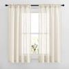 imageNICETOWN White Linen Sheer Curtains and Drapes 84 inches Long Rod Pocket ampamp Back Tab semitransparent with Light Through Vertical Window Treatments for Sliding Glass Door ampamp Living Room 52quotW Set of 2Beige
