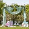 imageNICETOWN White Sheer Window Scarf 216 inch Extra Long Soft Voile Textured Bed Canopy Scarf Curtains for Event DesignsHome Decor 60 inches Wide Set of 2Sage Green