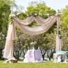 imageNICETOWN White Sheer Window Scarf 216 inch Extra Long Soft Voile Textured Bed Canopy Scarf Curtains for Event DesignsHome Decor 60 inches Wide Set of 2Taupe